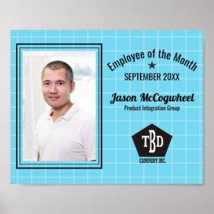 Custom color employee of the month certificate poster