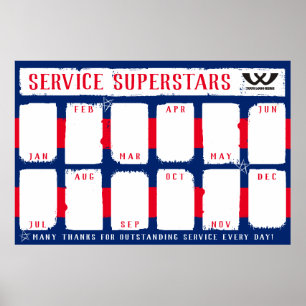 Custom color monthly employee photo recognition po poster