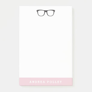 CUSTOM COLOR Nerdy Black Glasses Personal Post-it Notes