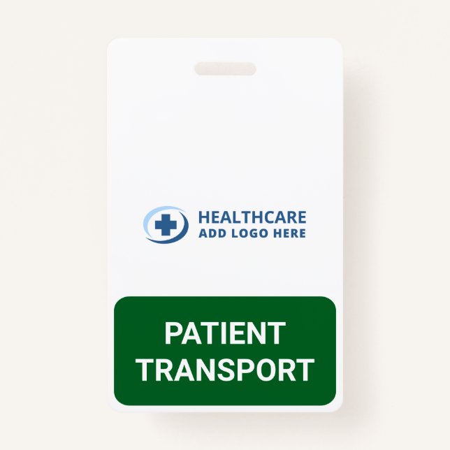 Custom Color Patient Transport Companion Badge (Front)