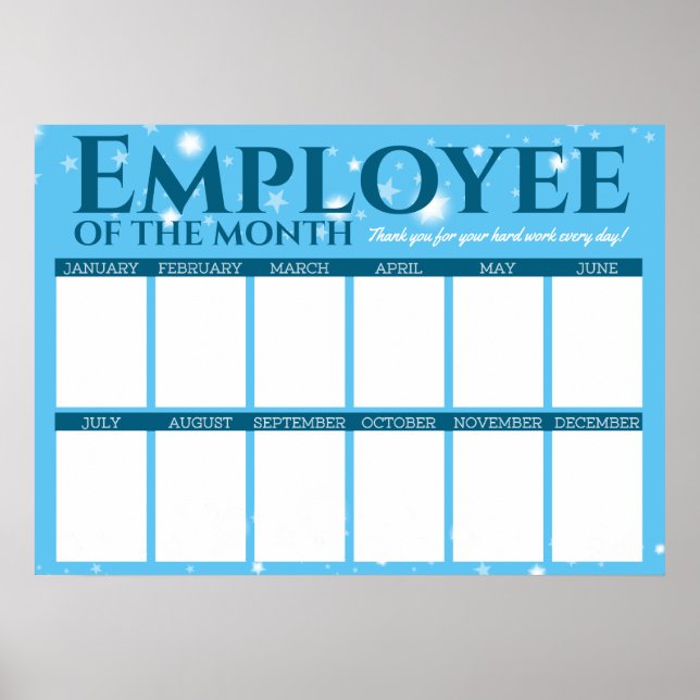 Custom color photo employee of the month display poster (Front)