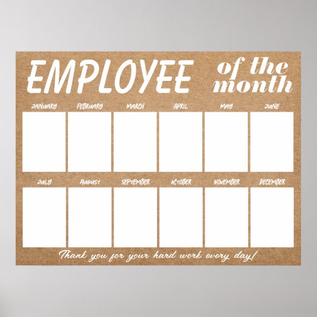 Custom color photo employee of the month display  poster (Front)