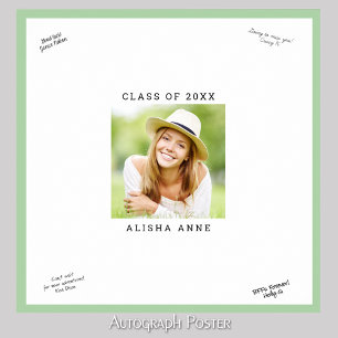 CUSTOM COLOR Photo Graduation Signature Message Poster