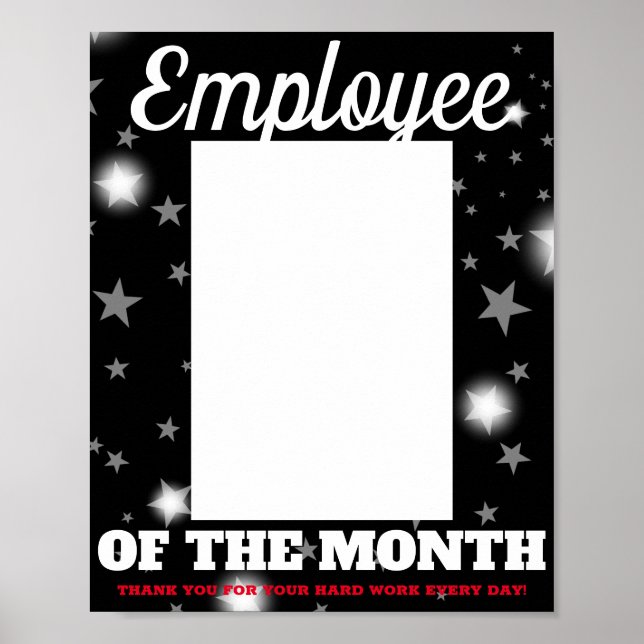 Custom color photo insert employee of the month poster (Front)