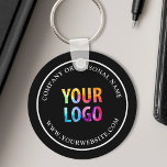 Custom Color Promotional Business Logo Branded Keychain<br><div class="desc">Easily personalize this coaster with your own company logo or custom image. You can change the background color to match your logo or corporate colors. Custom branded keychains with your business logo are useful and lightweight giveaways for clients and employees while also marketing your business. No minimum order quantity. Design...</div>