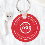 Custom Color Promotional Business Logo Branded Red Keychain<br><div class="desc">Easily personalize this coaster with your own company logo or custom image. You can change the background color to match your logo or corporate colors. Custom branded keychains with your business logo are useful and lightweight giveaways for clients and employees while also marketing your business. No minimum order quantity. Bring...</div>
