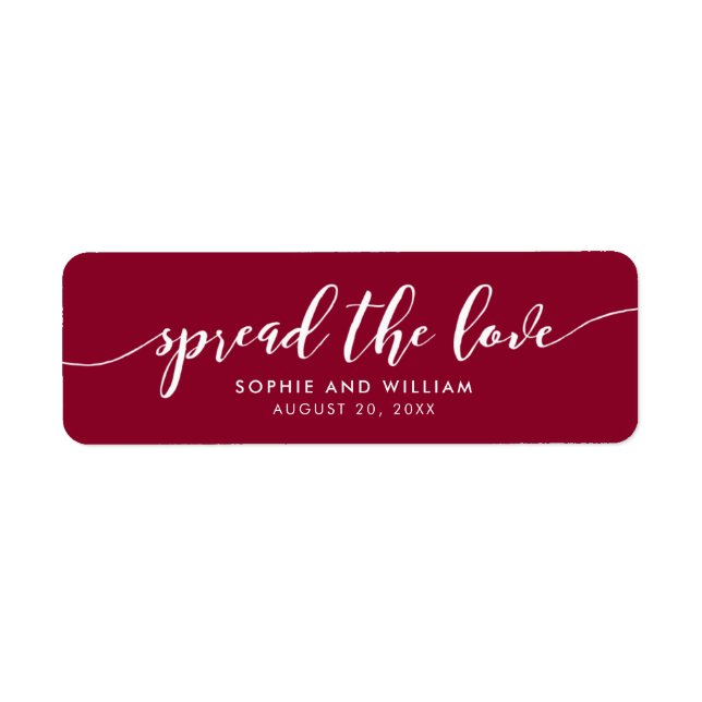 Custom Color Relax Script Spread the Love Wedding (Front)