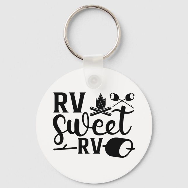 CUSTOM COLOR RV Sweet RV Camping Keychain (Front)