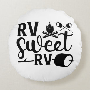 CUSTOM COLOR RV Sweet RV Camping Round Pillow