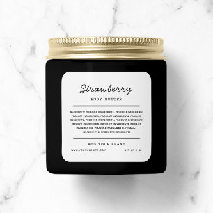 Custom Color Script Lines Ingredients List Square Sticker