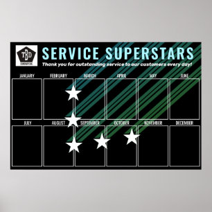 Custom color  stars photo employee of the month poster