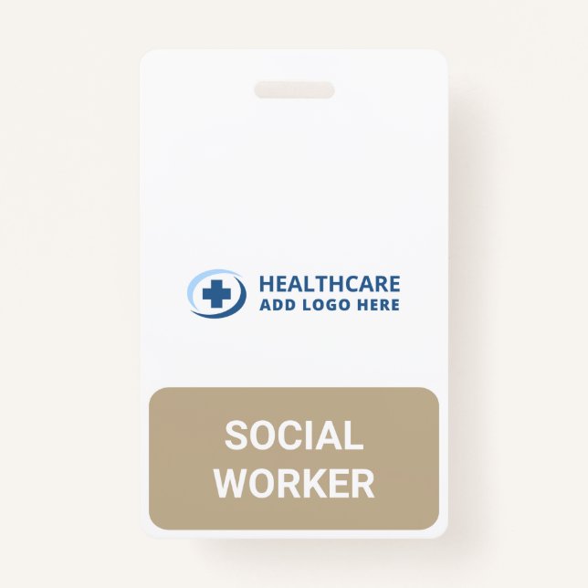 Custom Color Text Social Worker Companion Badge (Front)