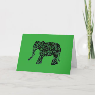 Custom Color/Text Tribal Elephant Greeting Card