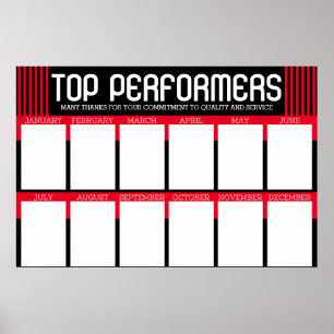 Custom color top performer of month display poster