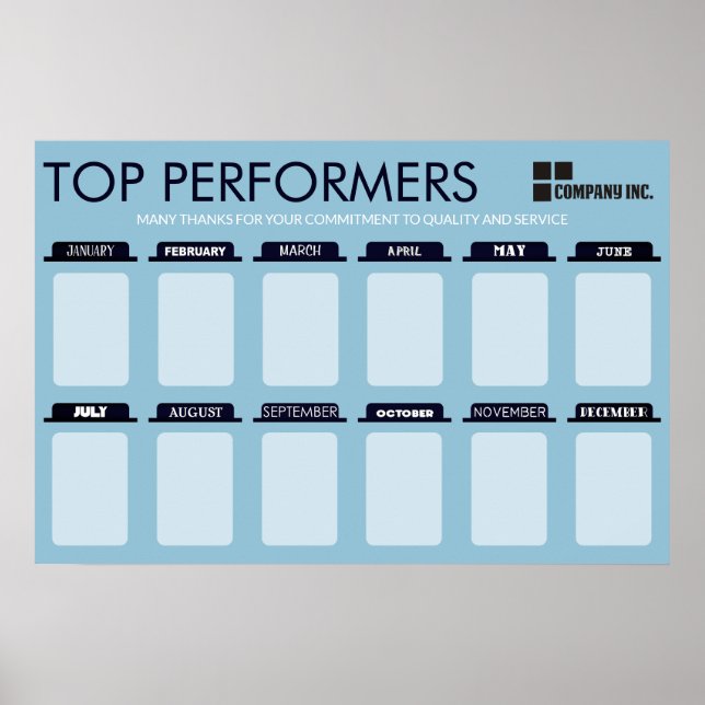 Custom color top performer of month display poster (Front)