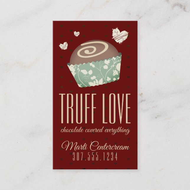 Custom color truffles confections business card (Front)