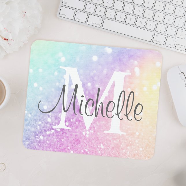 Custom Colorful Glitter Iridescent Elegant Mouse Pad (Creator Uploaded)