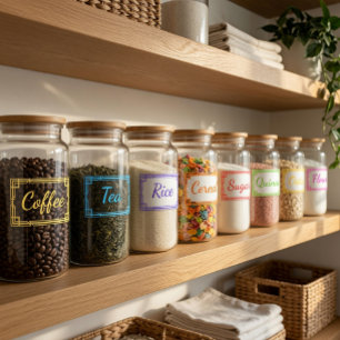 Custom Colorful Kitchen Storage Labels