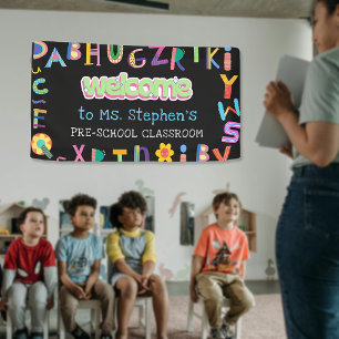 Custom Colorful Letter Welcome Teacher's Classroom Banner