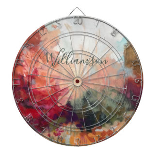 Custom Colorful Nature Watercolor Fine Art Decor Dartboard