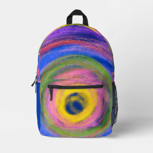 Custom Colorful vibrant centering Circles Printed Backpack