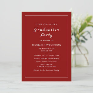 Custom Colors and Font Graduation Party Invitation