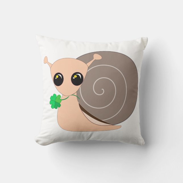 Custom Colors Baby Pillow with Lucky Snail (Front)