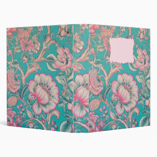 Custom Colors, Dusty Rose and Turquoise, Wallpaper Binder