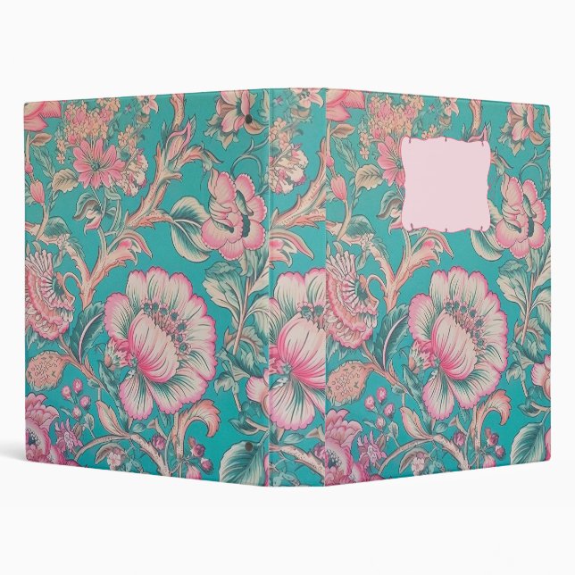 Custom Colors, Dusty Rose and Turquoise, Wallpaper Binder (Background)
