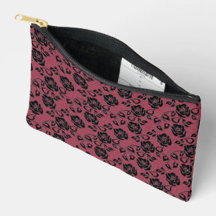 Custom Colors Faux Black Lace Fishnet Red Accessory Pouch