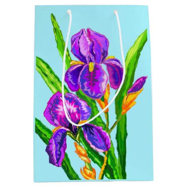 Custom Colors Gift Bag Irises - Flowers (Front)