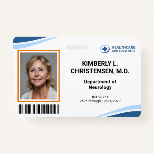 Custom Colors Hospital Employee Photo ID Badge