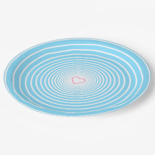 Custom Colors Paper Plates with Heart