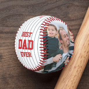 Custom Colors Stripes Best Dad Father's Day Photo Baseball