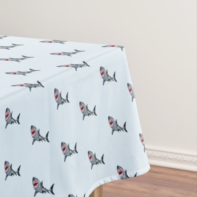 Custom Colors Tablecloth with Sharks (In Situ)