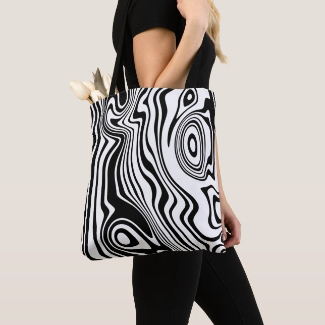 Custom Colors Waves Tote Bag - White (Close Up)