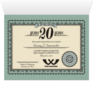 Custom colour 20 year employment service award