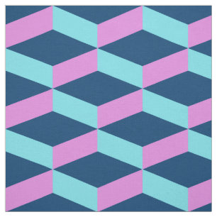 Custom colour 3D square geometric print pattern Fabric