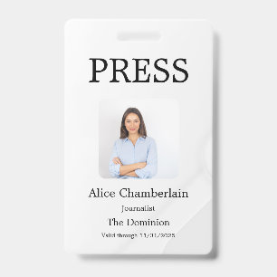 Custom Colour Add Logo Photo Photographer Press Ba Badge
