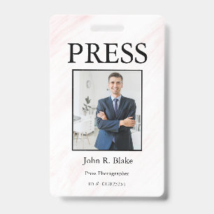 Custom Colour Add Logo Photo Photographer Press Ba Badge
