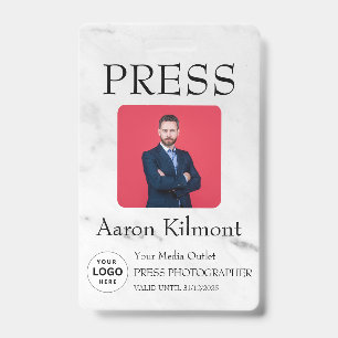 Custom Colour Add Logo Photo Photographer Press Ba Badge