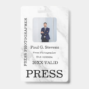 Custom Colour Add Logo Photo Photographer Press Ba Badge