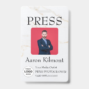 Custom Colour Add Logo Photo Photographer Press Ba Badge