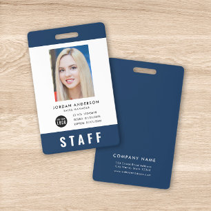 Custom Colour Add Logo Photo STAFF Pass Badge