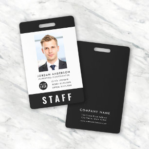 Custom Colour Add Logo Photo STAFF PASS Badge