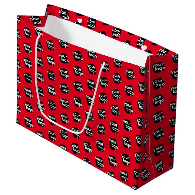   Custom Colour Add Your Logo Customer Shopping Ba Large Gift Bag (Front Angled)