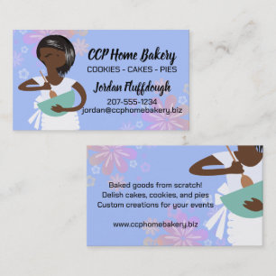 Custom colour African American bakery mixing bowl Business Card