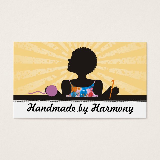 Custom colour African American girl crochet yarn (Front)