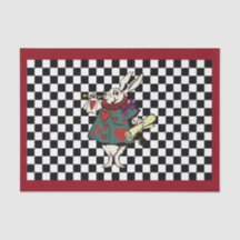 Custom Colour Alice n Wonderland White Rabbit Chec