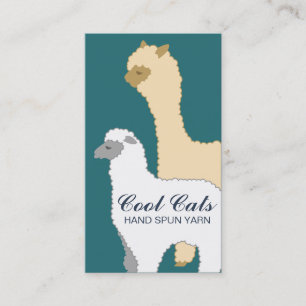 Custom colour alpaca sheep yarn knitting crochet business card